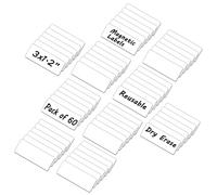 60 etichette magnetiche cancellabili a secco: 7,6 x 3 cm, targhette bianche vuote per nome, etichette per nome, strisce magnetiche, perfette per casa, ufficio, scuola