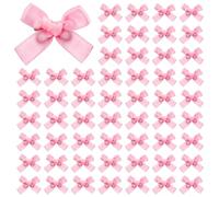 60 fermagli per capelli con fiocco per donne e ragazze, mini fiocco in raso, fermagli per capelli, fermagli per capelli, graziosi, per adolescenti, donne e ragazze, decorazione per capelli (rosa)