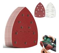 60 fogli abrasivi per levigatrice a triangolo, per smerigliatrice Bosch PSM 100A PSM 200 AES PSM 18, 11 fori assortiti grana 40/60/80/120/180/240