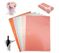 60 Fogli Carta Velina Colorata per Imballaggio, 35 X 50 cm Riutilizzabile Carta perlescente Luccicante, 6 Colori Velina di Colore Metallizzata per Pompon, Fai da Te, Decorazioni, Confezioni Regalo