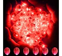 60 luci per palloncini, mini palloncini a LED, luci rosse, impermeabili, rotonde, per matrimoni, compleanni, feste, Natale