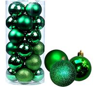 60 mm/18 palline di Natale infrangibili verde scuro, decorazioni per albero di Natale, palline ornamentali da appendere, decorazioni natalizie, lucide, opache, glitterate