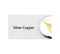 (60 mm, nero, argento e rame) 4 coprimozzi per cerchi auto con logo, segni di riparazione