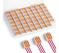 60 morsetti elettrici con leva di azionamento, morsetti per cavi, 4 mm², morsetti di collegamento, morsetti di collegamento, morsetti elettrici per cavi fissi