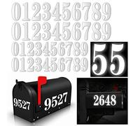 60 numeri bianchi per cassetta postale, adesivi impermeabili in vinile per esterni, indirizzi di casa, numeri di cassetta postale grandi, 6 set (7,6 x 4 set, 10,2 cm x 2 set, 0-9)
