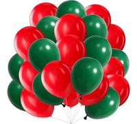60 palloncini a elio, rosso verde, 12 pollici, verde scuro, rosso, opaco, in lattice, per compleanno, matrimonio, fidanzamento, San Valentino, baby shower, Natale, Capodanno