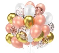 60 Palloncini Oro Rosa, Metallo Dorati Palloncini, Palloncini Coriandoli Oro Rosa, Bianco Opaco Palloncini in Lattice per Compleanno Matrimonio Anniversario Battesimo Prima Matrimonio Laurea Festa