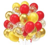 60 Palloncini Oro Rossi, Metallo Dorati Palloncini, Palloncini Coriandoli Oro, Oro Elio Palloncini in Lattice per Compleanno Matrimonio Anniversario Battesimo Prima Matrimonio Laurea Festa