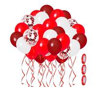 60 palloncini rotondi con coriandoli, 3 rotoli di nastri, palloncini decorativi, palloncini lucidi, palloncini decorativi, palloncini per feste, palloncini atmosferici, decorazioni per feste di nozze