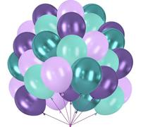 60 palloncini viola metallizzati elio palloncini pastello viola lattice palloncini viola scuro palloncini per feste di compleanno matrimonio matrimonio fidanzamento baby shower (verde metallizzato)