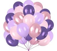 60 palloncini viola metallizzati elio palloncini pastello viola lattice palloncini viola scuro palloncini per feste di compleanno matrimonio matrimonio fidanzamento baby shower (viola metallizzato)