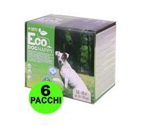 60 Pannolini igienici per cani Eco Dog Nappy L 34-48 cm - 6 pacchi da 10 pezzi C