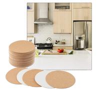 60 PC Autoadesivo Sughero Sottobicchieri Rotondo Stuoie Supporto Foglio Pad for