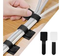 60 Pcs Fascette Adesive Cavi Autoadesivo, Riutilizzabili Chiusura a Strappo, Fascette Fermacavi Autoadesive, Nascondi Cable Management Scrivania, Hook and Loop Cable Tie per Cavi per Laptop, Desktop
