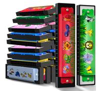 60 Pcs Harmonica for Kids 16 Holes Musical Instrument Return Gift Cartoon Double Row Harmonica Bulk Toy for Kids Party Favors Goodie Bags Stuffers &