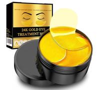 60 Pcs Maschera Occhi 24K Gold, Patch Occhi Collagene,Combattente Occhiaie Scure e Borse Sotto gli Occhi, idratante e lenitiva per occhi gonfi, Migliora il Contorno Occhi,Unisex