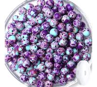 60 perline colorate in diaspro imperiale, 8 mm, rotonde, sfuse, viola, blu, pietre preziose per bracciali, collane, orecchini, gioielli, 0,8 cm