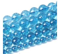 60 perline da 6 mm, quarzo di cristallo blu, gemma, cristallo energetico, guarigione, creazione di gioielli, perline di pietra naturale, fai da te (cristallo blu, 6 mm)