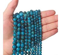 60 perline di pietra naturale da 6 mm, perle di apatite blu, cristallo energetico, potere curativo, gemma per la creazione di gioielli, collana fai da te