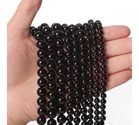 60 perline di pietra preziosa di agata nera onice naturale da 6 mm, perline rotonde di cristallo curative energetiche per la creazione di gioielli, bracciali e collane fai da te.