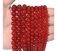 60 perline di pietra preziosa di agata rossa naturale da 6 mm, perline rotonde di cristallo curative energetiche per la creazione di gioielli, bracciali e collane fai da te.