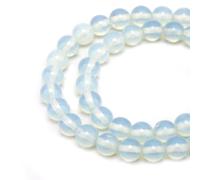 60 perline di pietra reali, rotonde, sfuse, distanziatori per pietre preziose, 39,4 cm per filo, 6 mm (opalite, 6 mm)