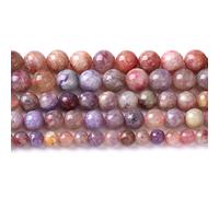 60 perline di tormalina rosa naturale da 6 mm, 5A, rotonde, distanziatori sciolti, perle energetiche curative per braccialetti fai da te, collane, 38,1 cm