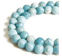 60 perline Larimar da 6 mm, perline rotonde sfuse per la creazione di gioielli