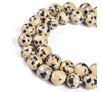 60 perline rotonde distanziali sfuse in diaspro naturale a pois da 6 mm per la creazione di gioielli 1 filo da 39,9 cm