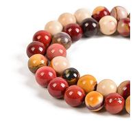 60 perline rotonde in diaspro moonkaite naturale da 6 mm, per la creazione di gioielli, 39,4 cm, 1 filo (diaspro moonkaite, 6 mm, 60 perline)