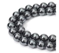60 perline rotonde in ematite nera naturale da 6 mm, perline sfuse per la creazione di gioielli, filo da 38 cm