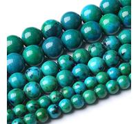 60 perline rotonde in pietra fenice naturale da 6 mm, perline sfuse per la creazione di gioielli e braccialetti fai da te, 38,1 cm, Gu-k7804