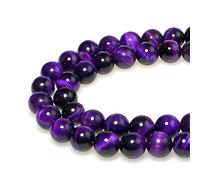 60 perline rotonde in pietra viola occhio di tigre sfuse per la creazione di gioielli, bracciali, collane, orecchini pendenti