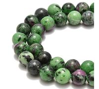 60 perline rotonde sfuse con rubino zoisite naturale, 6 mm, per la creazione di gioielli, 39,4 cm, 1 filo (rubino zoisite, 60 perline da 6 mm) (UKA-A297