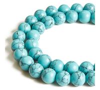 60 perline rotonde sfuse da 6 mm blu turchese naturale per la creazione di gioielli (UKA-A572