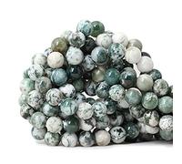 60 perline rotonde sfuse in agata muschiata naturale da 6 mm, per la creazione di gioielli fai da te, 1 filo, 38,1 cm