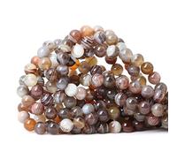 60 perline rotonde sfuse in agata naturale Laguna da 6 mm, per la creazione di gioielli, 1 filo, 38,1 cm