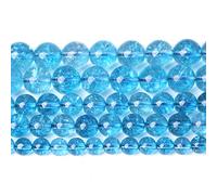 60 perline rotonde sfuse in cristallo naturale blu crackle, 6 mm, per la creazione di gioielli fai da te, filo da 38,1 cm