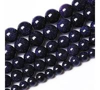 60 perline rotonde sfuse in pietra arenaria blu stellata da 6 mm, perline sfuse in pietra naturale per la creazione di gioielli fai da te braccialetti e collane da 15 pollici GE6-S1251