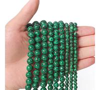 60 perline sfuse in malachite da 6 mm per la creazione di gioielli, perline semi preziose naturali rotonde lisce perline distanziali per collane e bracciali ZW-A-1979