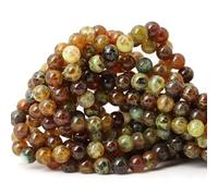 60 perline sfuse rotonde in agata naturale smerigliata, 6 mm, per la creazione di gioielli, 1 filo, 38,1 cm (15,cy)