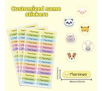 60 pezzi/ 120 pezzi/ 180 pezzi/ 240 pezzi Etichette personalizzate con nome, adesivi moderni e carini con cartoni animati, impermeabili, etichette con nome, categoria, numero, etichette personalizzate