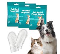 60 Pezzi 360° Spazzolini da Dita per Cani e Gatti Per la Pulizia e la Cura dei Denti del Cane Elimina la Placca Dentale Morbidi per Animali da Compagnia (Bianchi, Taglia Unica)