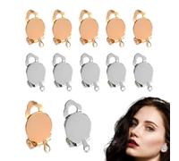 60 Pezzi Acciaio Inossidabile Clip-On Orecchini, D'Oro Clips dell'orecchino Rotondo Piatto Dorso Vassoio,Clip Sui Risultati Convertitori di Orecchini con Accessori Fai-Da-Te Facili da Cucire