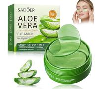 60 Pezzi Aloe Vera Maschera Occhi, Aloe Vera Eye Mask, Patch Occhiaie e Borse, Anti-Rughe e Anti-Occhiaie, Rimuovi Borse e Puffinesss, Idrata Anti-Età