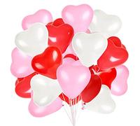 60 Pezzi Amore Palloncini cuore Rosso Rosa Bianco Cuore Palloncini per San Valentino Matrimonio Anniversario Fidanzamento Giardino Laurea Prom Decorazione del partito Decorazione romantica