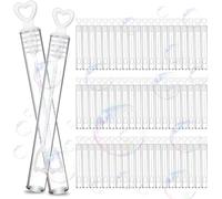 60 Pezzi Bolle di Sapone Matrimonio,Wedding Bubble con il Manico a Cuore,Mini Bolle di Sapone,Decorazione di Bolle Sapone per Wedding Bianco,Feste,San Valentino