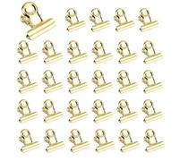60 Pezzi Bulldog Clip Raccoglitore di Carta Rotondo Morsetti per Lime in Metallo Clip Multiuso in Metallo Fermacarte 22mm per Ufficio, Scuola e Famiglia(Oro)