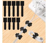 60 Pezzi Cable Management Fascette, Regolabili Autoadesivo Fascette per Velcro, Riutilizzabili Raccogli Cavi per Gestione e L'archiviazione Dei Cavi in Case e Uffici (Nero)