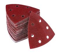 60 Pezzi Carta Vetrata per Levigatrice Mouse - Carta Abrasiva 6 Fori 93x93x93 mm Fogli Abrasivi per Levigatrice a Delta Elettrica con Ganci e Anelli 40 60 80 120 180 240 Grana per Black e Decker